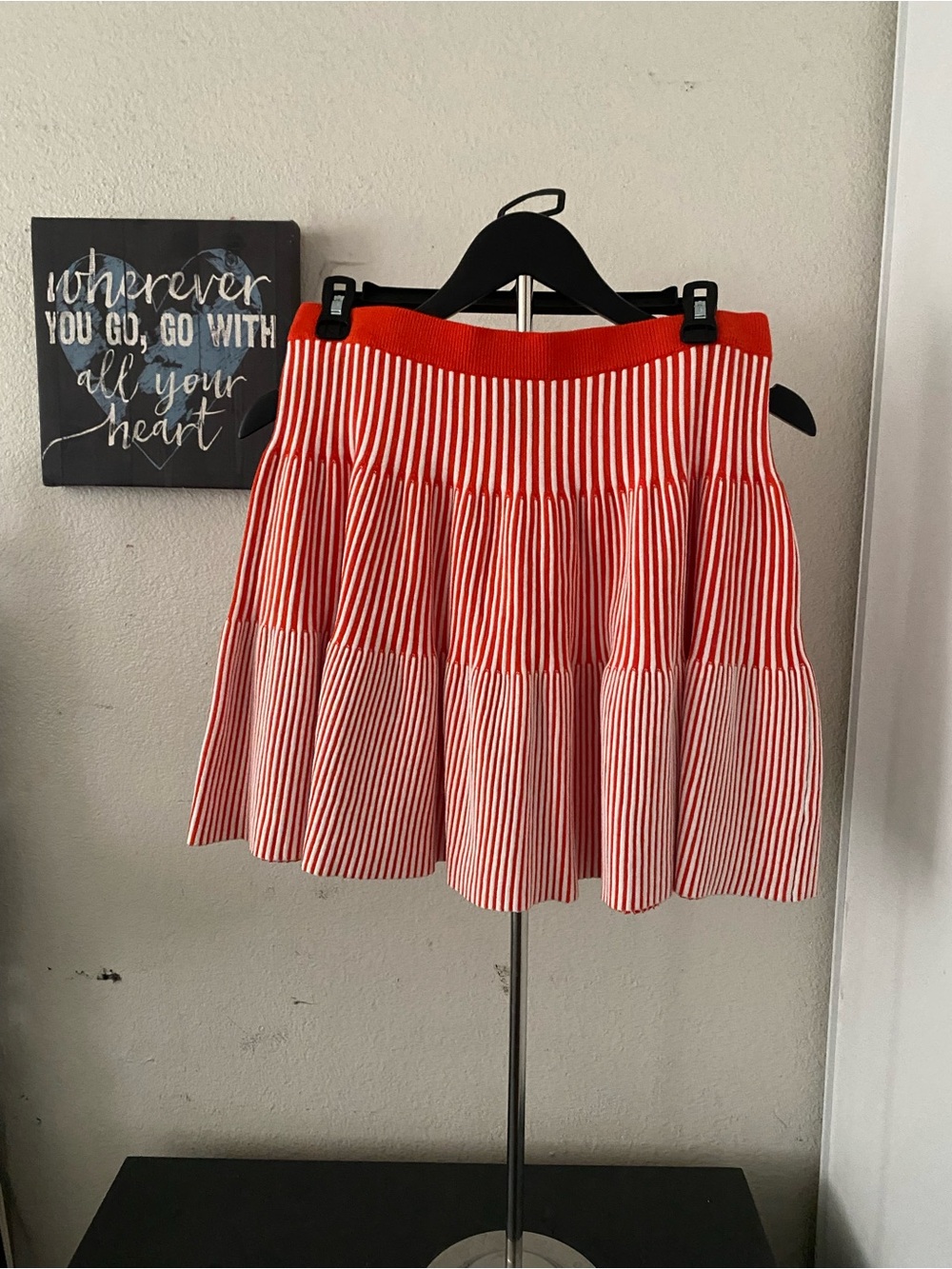 Red & White Striped Tiered Skater Set 2 pieces